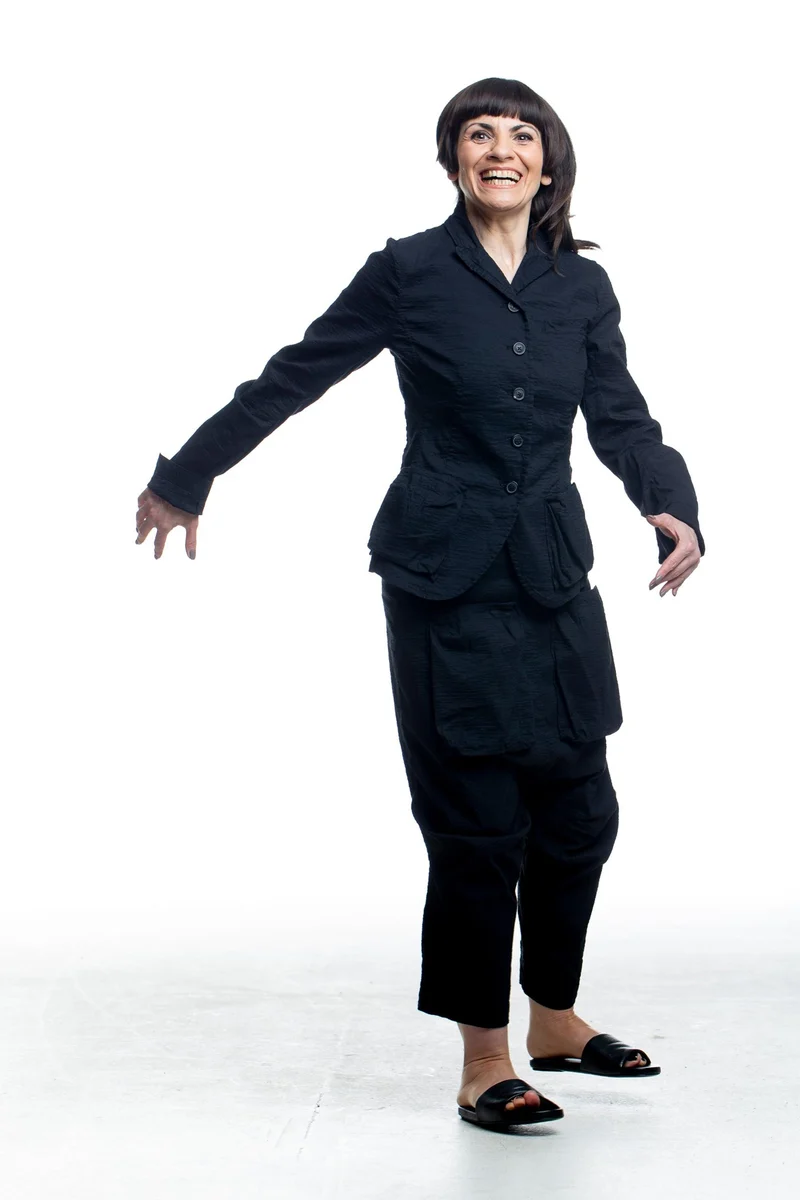 Rundholz Damen Blazerjacke mit Knitteroptik Schwarz
