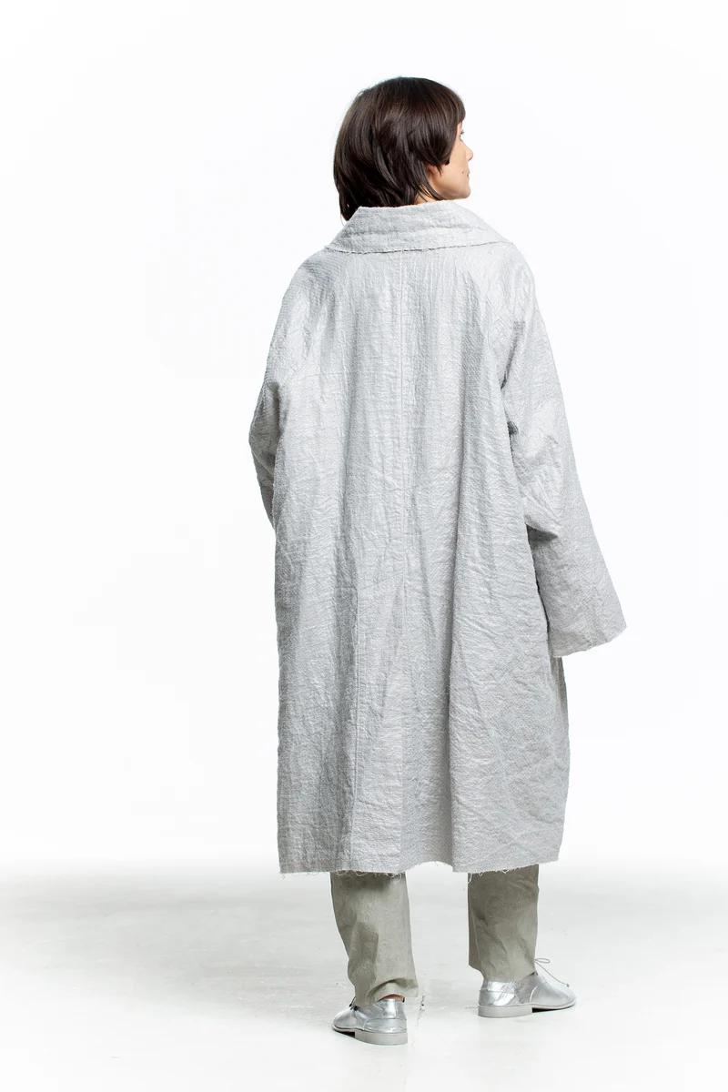 Rundholz Damen Mantel Oversized hellgrau