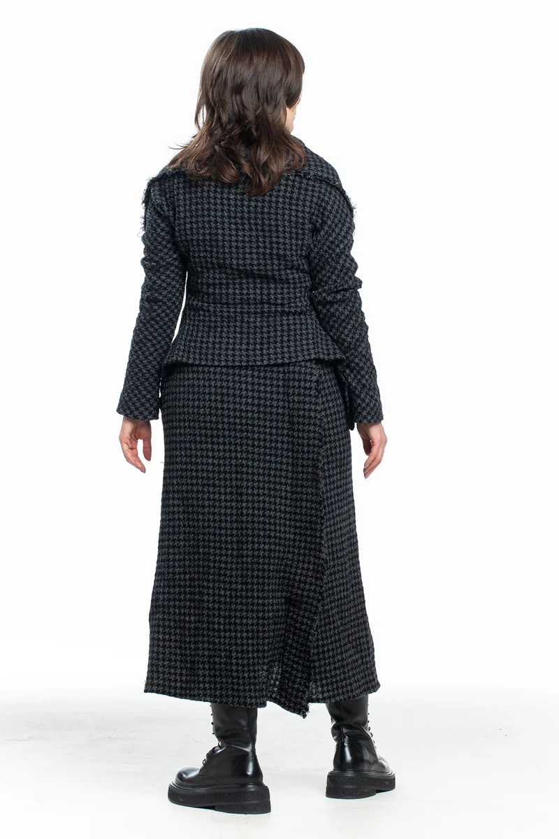 Yohji Yamamoto Damen Avantgarde Jacke Karo schwarz grau