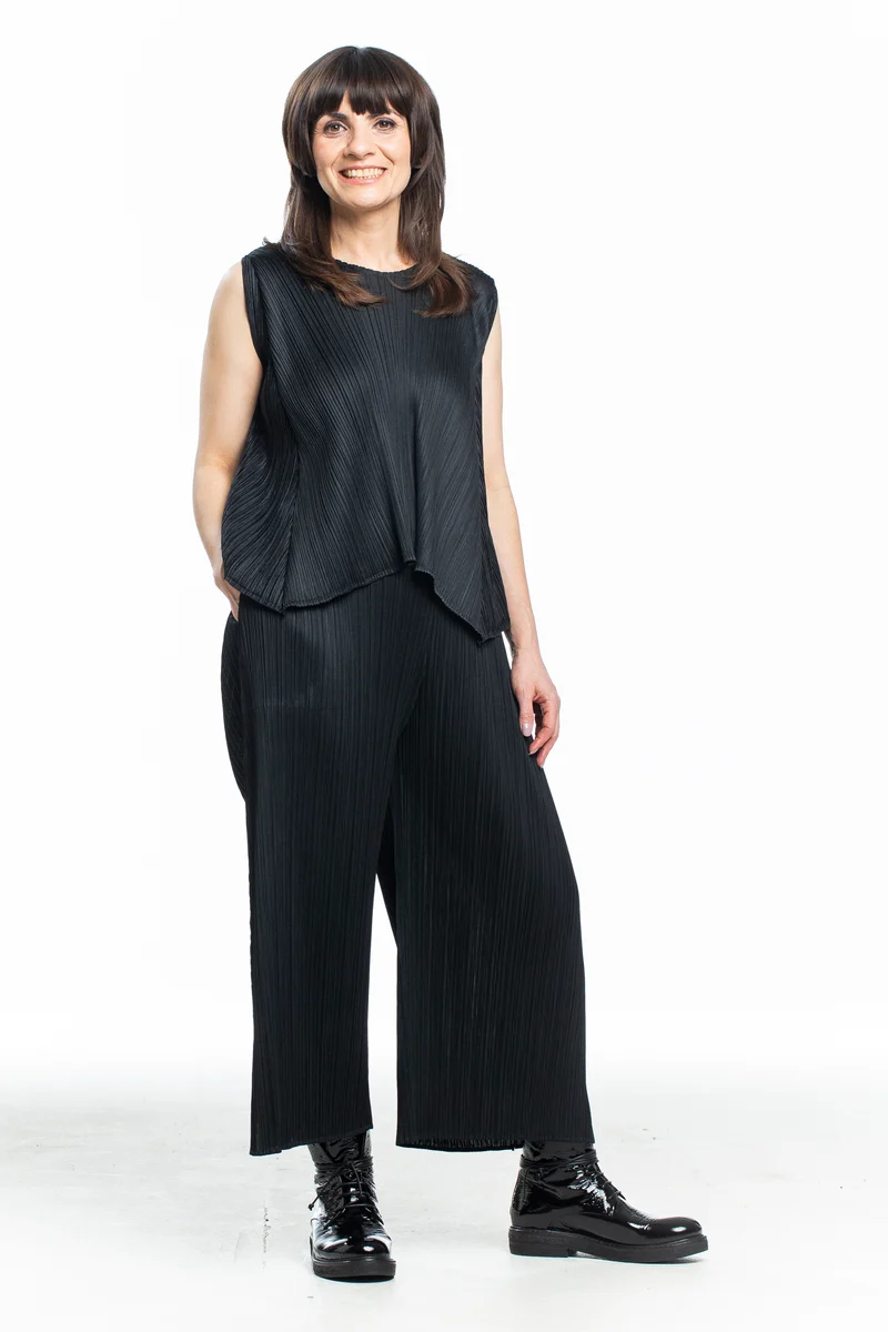 Pleats Please Issey Miyake Plissee Top schwarz