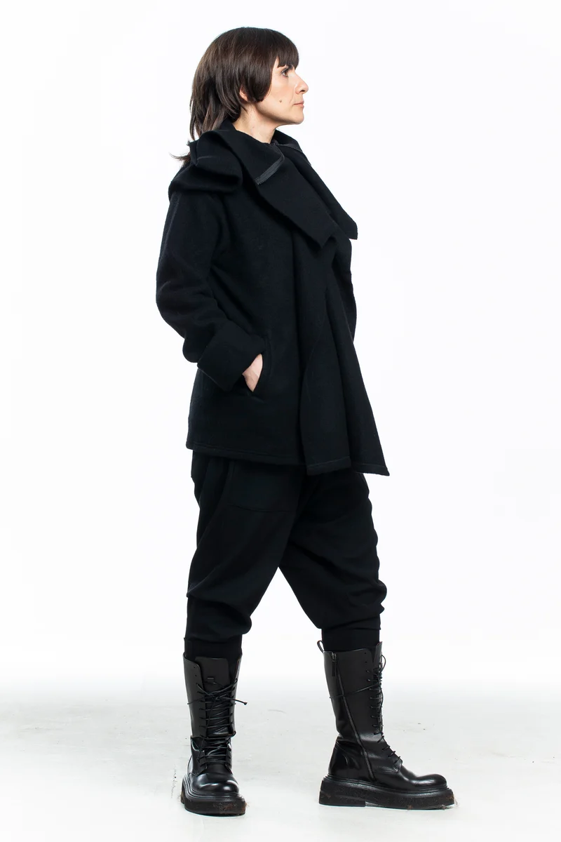Yohji Yamamoto Damen Strickjacke mit Reisverschluss schwarz