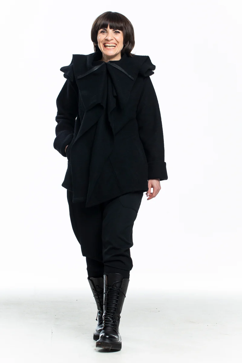 Yohji Yamamoto Damen Strickjacke mit Reisverschluss schwarz