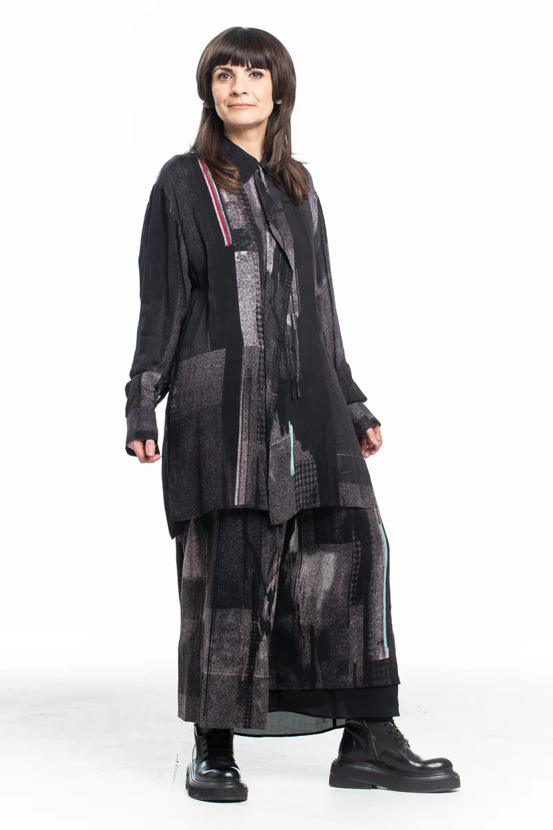 Y's Yohji Yamamoto Damen Maxi Rock mit Print multicolor