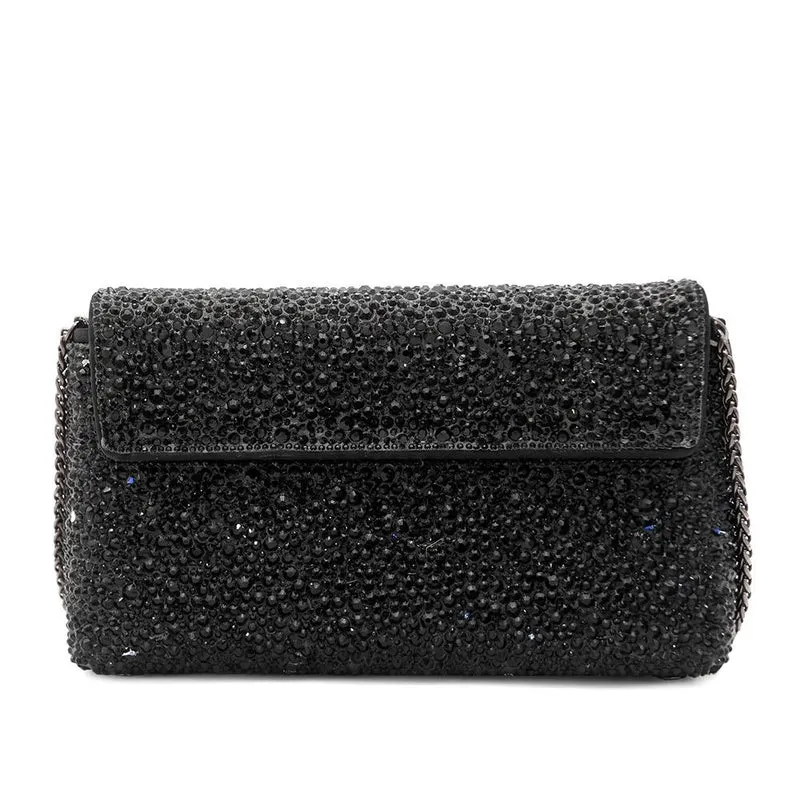 Vertigo Touch Fasten Embellished Clutch Bag - VERTIGO / 328 606 - Black Sparkle
