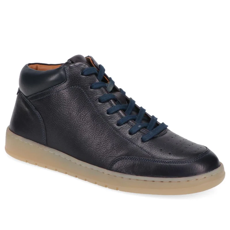 Stafford Leather Lace-Up Trainers - STAFFORD / 325 929 - Navy