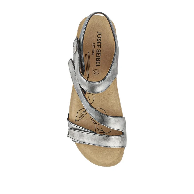 All-Leather Touch-Fasten Sandals - JOSEF41513 / 327 241 - Silver