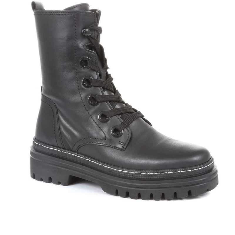 Genoa Leather Chunky Ankle Boots - GAB34520 / 321 163 - Black