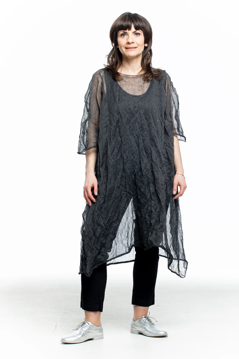 Rundholz Damen Transparentes Kleid schwarz
