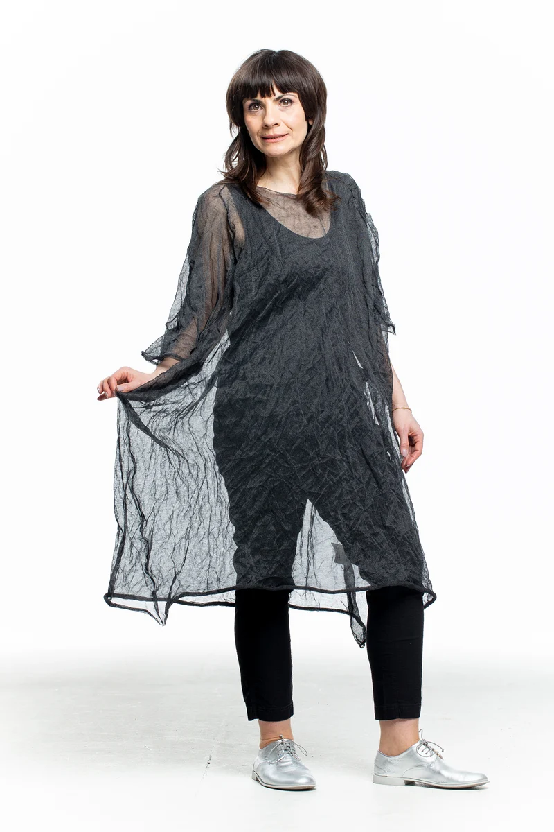Rundholz Damen Transparentes Kleid schwarz