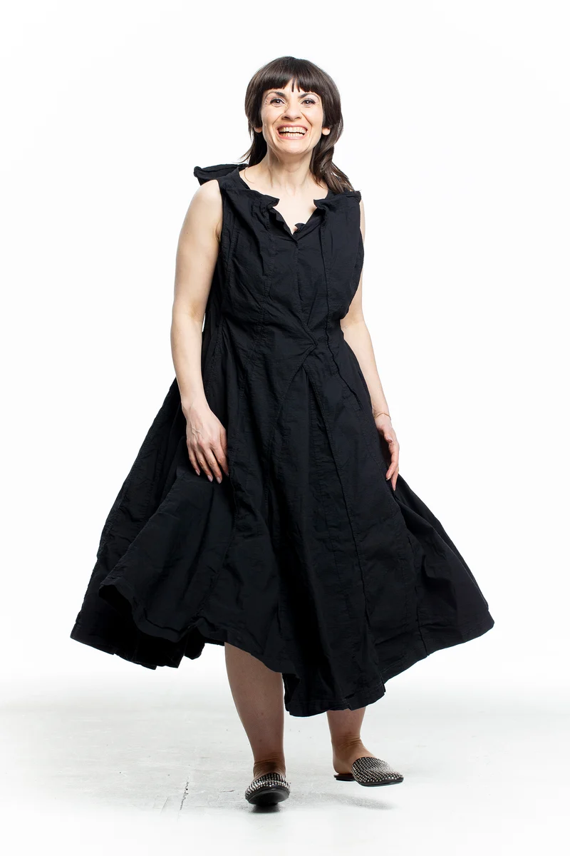 Rundholz DIP Damen Kleid in Schwarz