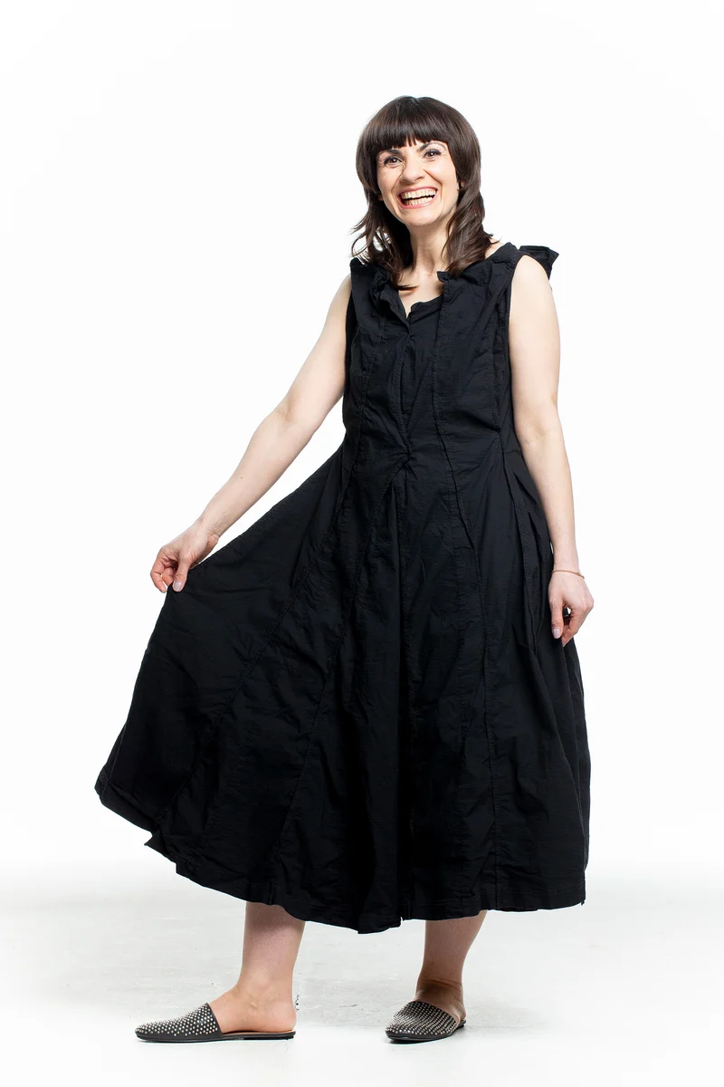 Rundholz DIP Damen Kleid in Schwarz