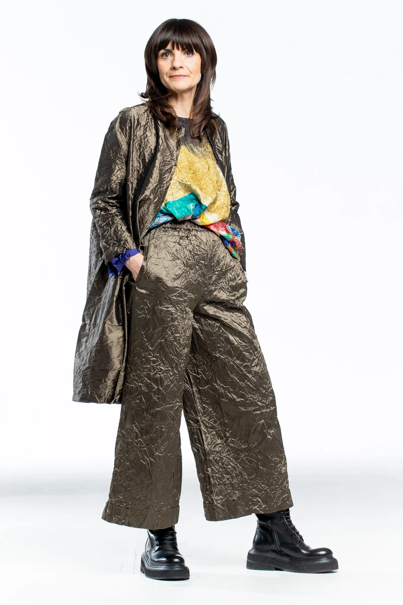 Daniela Gregis Damen Mantel Seide bronze