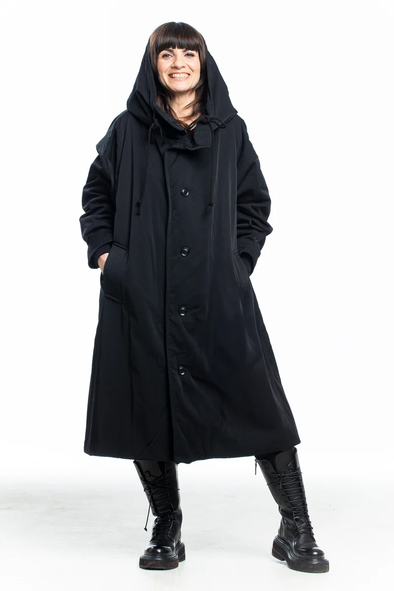 Y's Yohji Yamamoto Damen Jacke mit Kapuze schwarz
