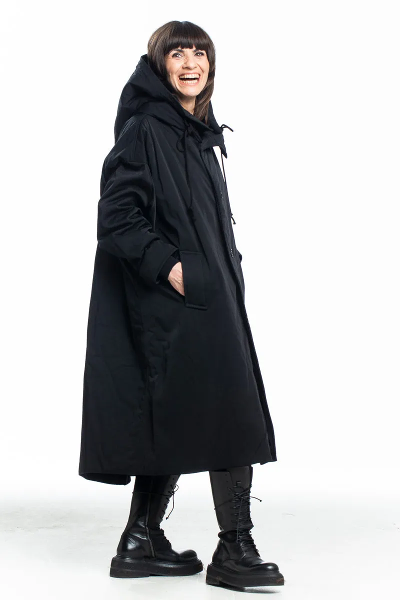 Y's Yohji Yamamoto Damen Jacke mit Kapuze schwarz