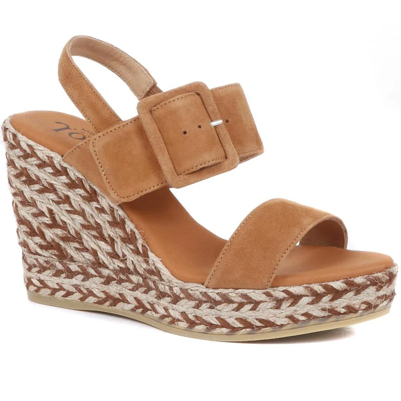 Amerie Wedge Sandals - AMERIE / 322 053 - Tan Suede