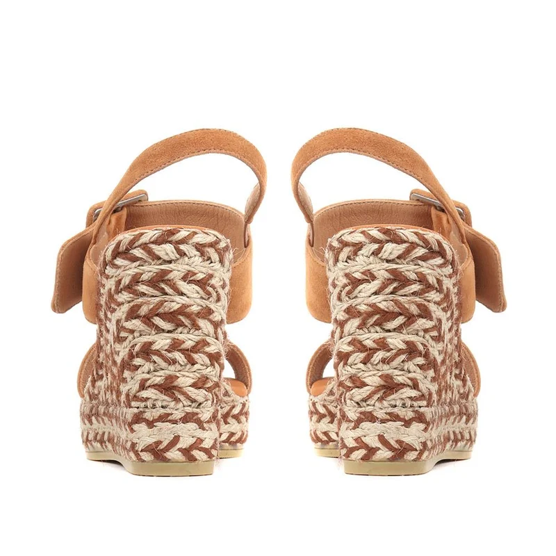 Amerie Wedge Sandals - AMERIE / 322 053 - Tan Suede