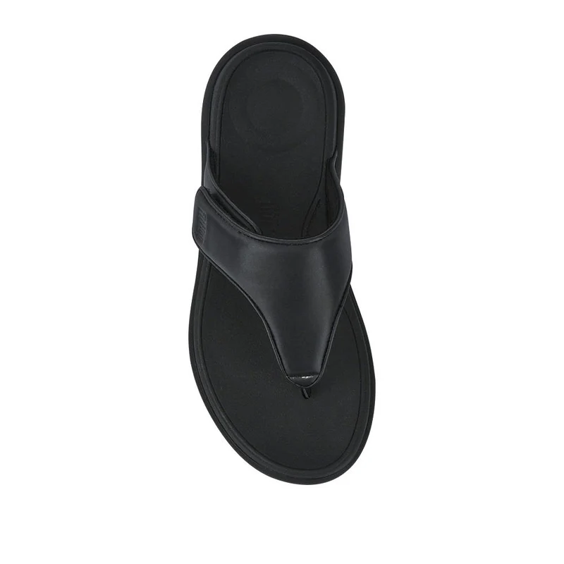 Wedge-Heeled Toe-Post Sandals - FITF41511 / 326 868 - Black