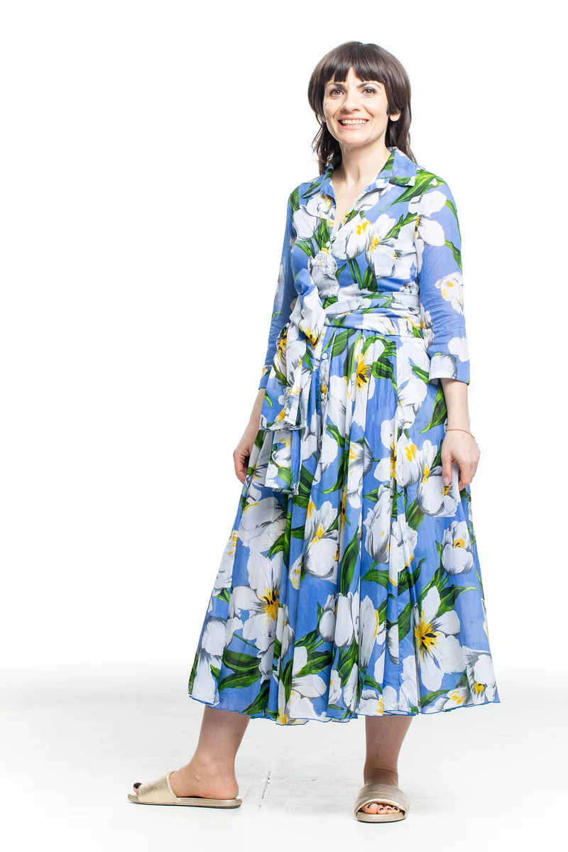 SAMANTHA SUNG Damen Kleid ASTER Floral Print hellblau