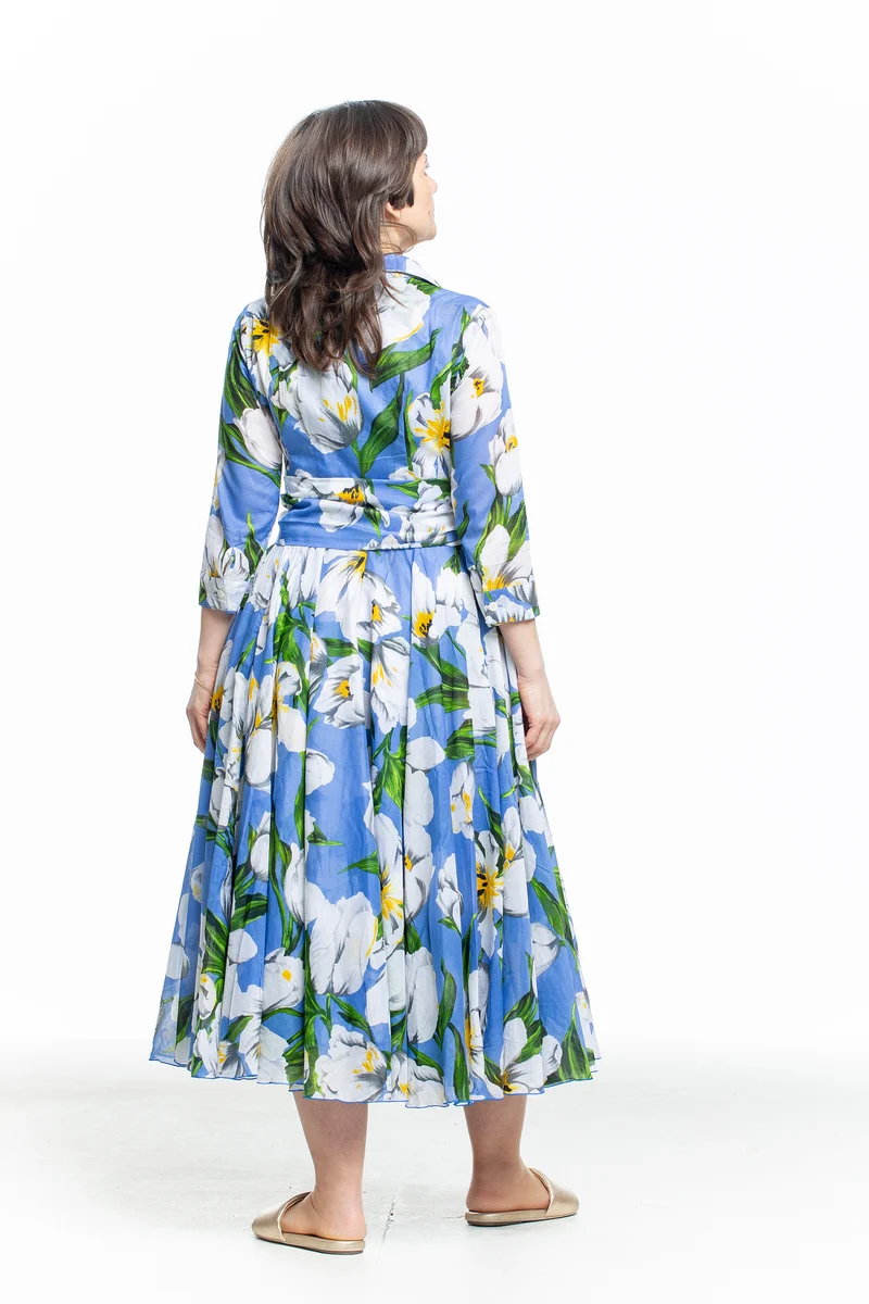 SAMANTHA SUNG Damen Kleid ASTER Floral Print hellblau