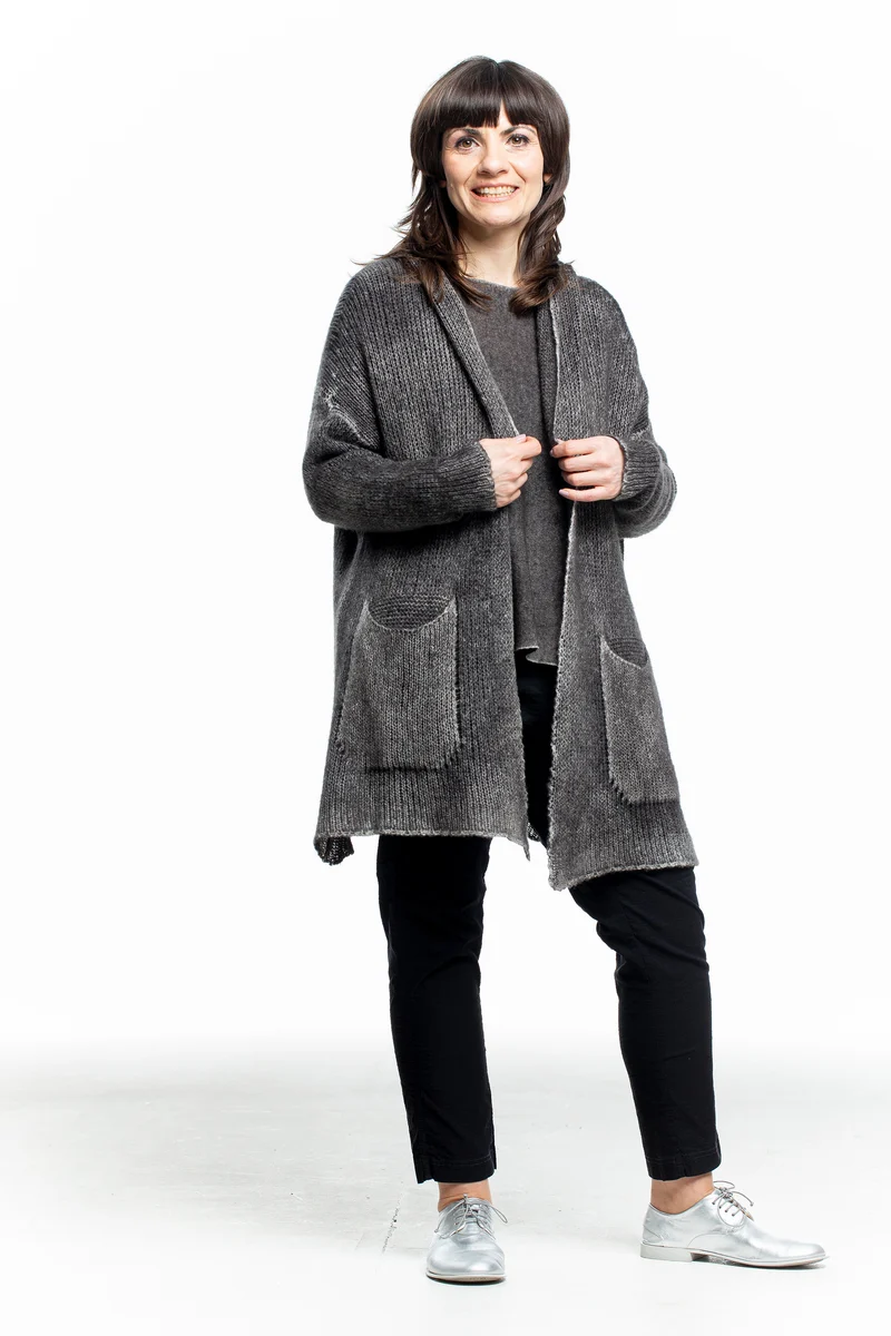 AVANT TOI Damen Strickjacke Lang grau