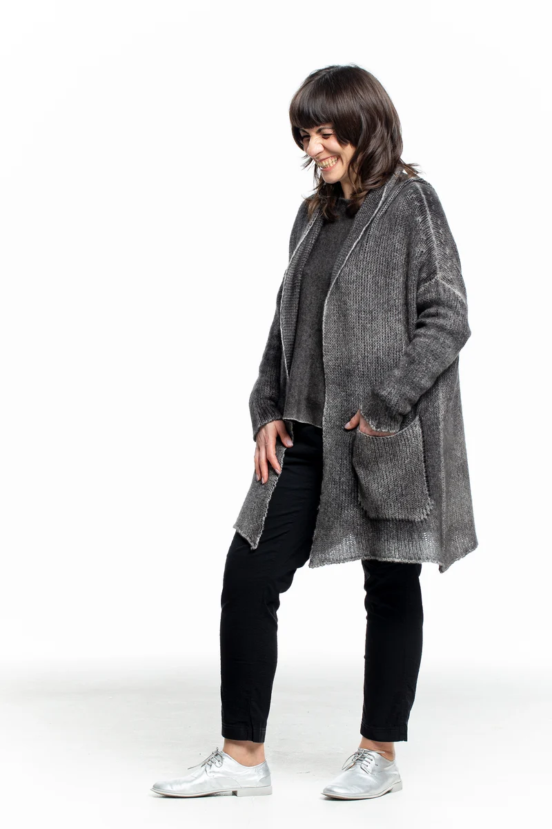 AVANT TOI Damen Strickjacke Lang grau
