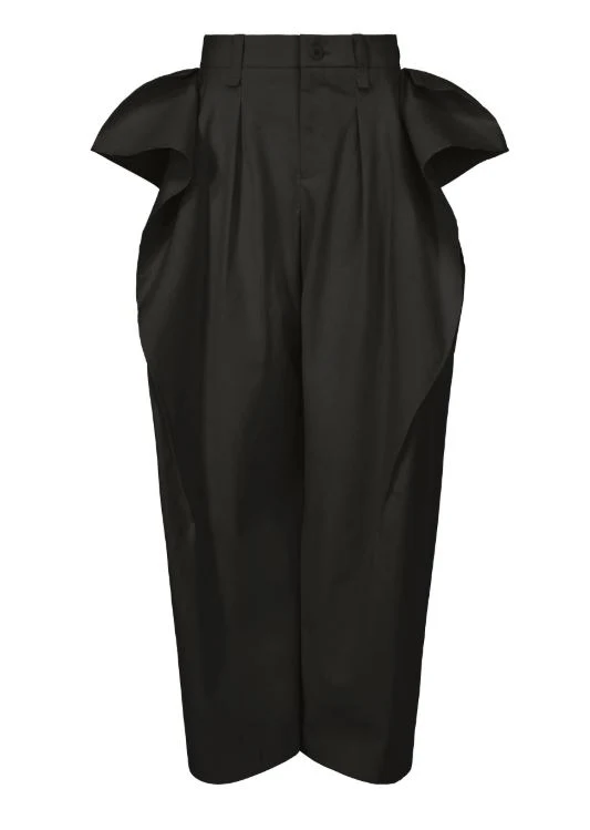 Issey Miyake Damen Avantgarde Hose Weit schwarz