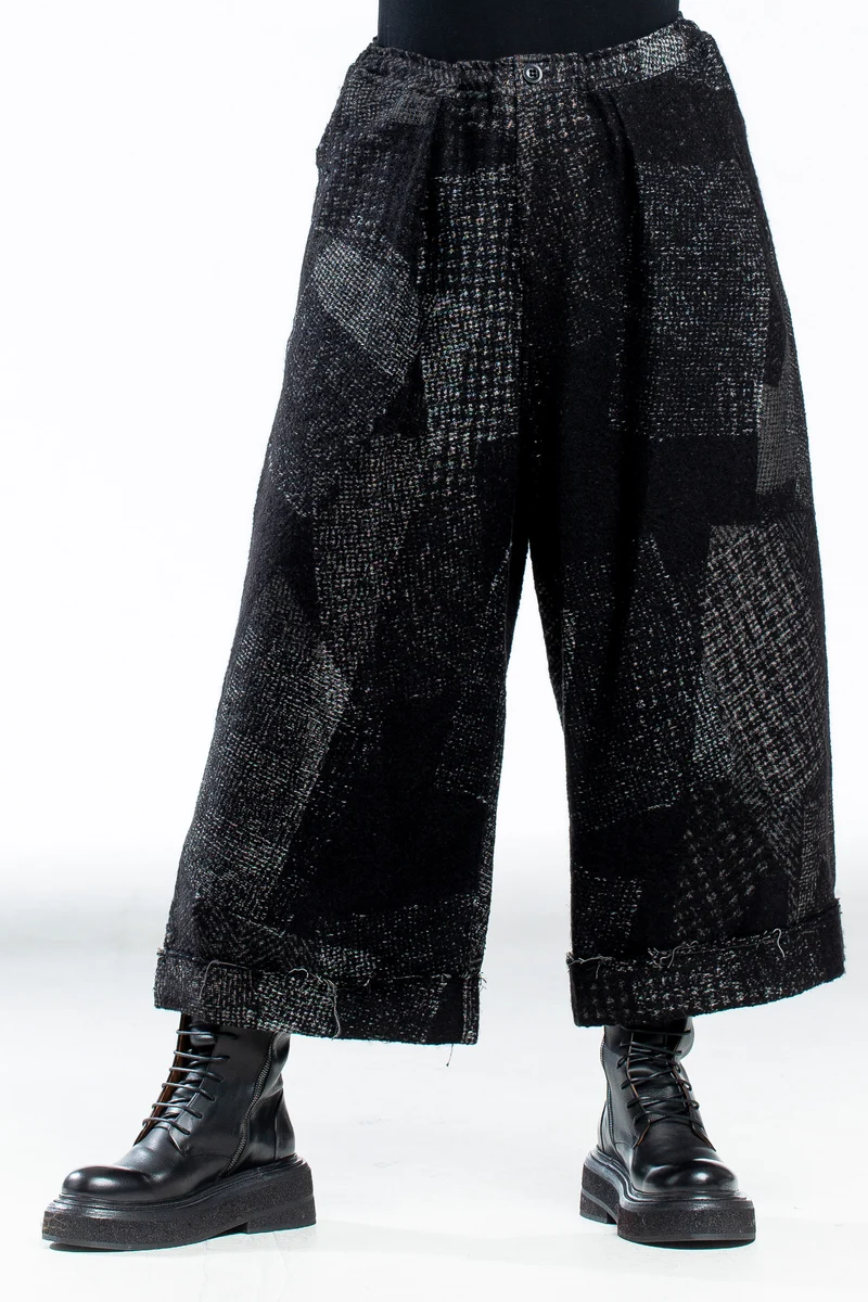 Y's Yohji Yamamoto Damen Hose Weit grau schwarz