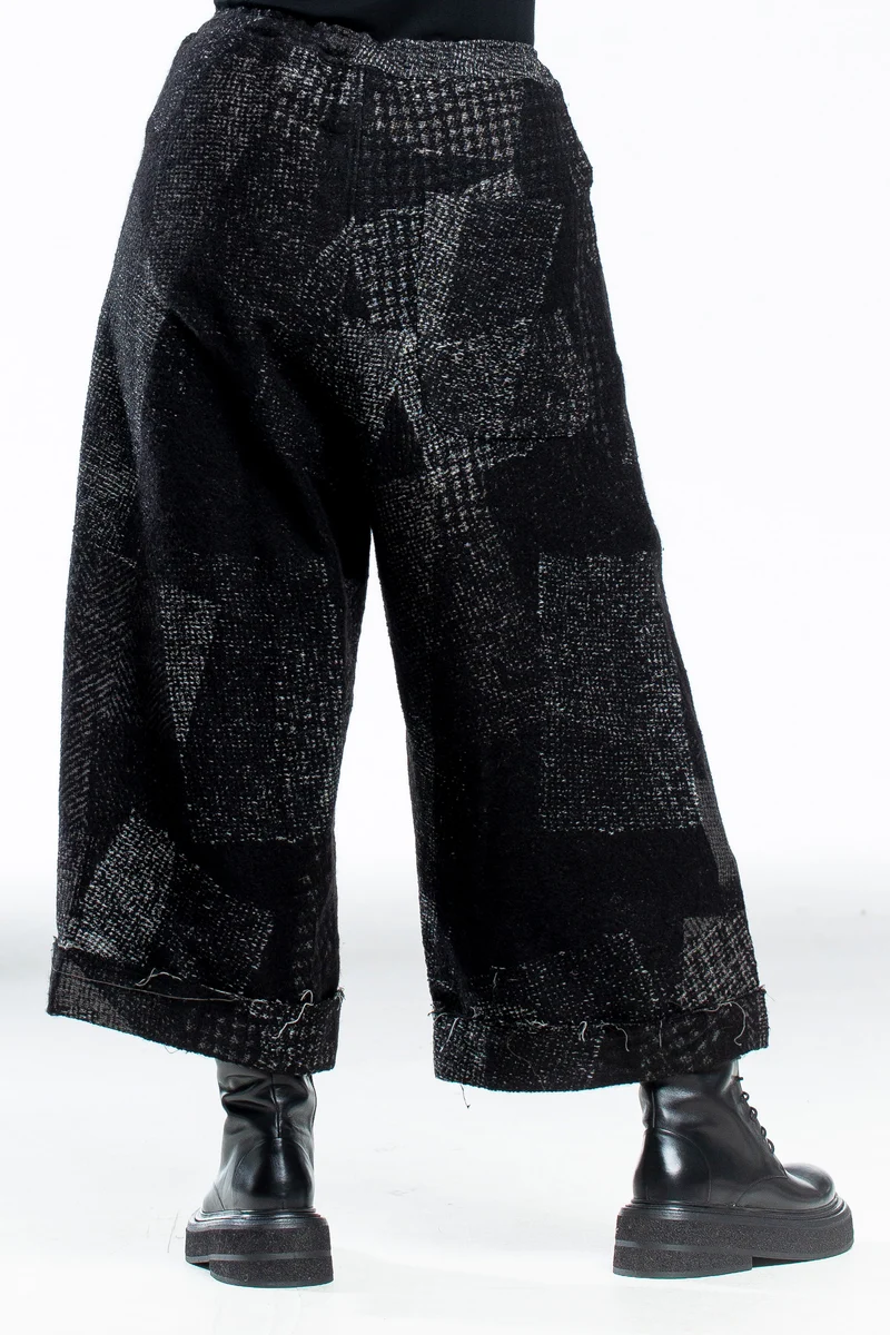 Y's Yohji Yamamoto Damen Hose Weit grau schwarz