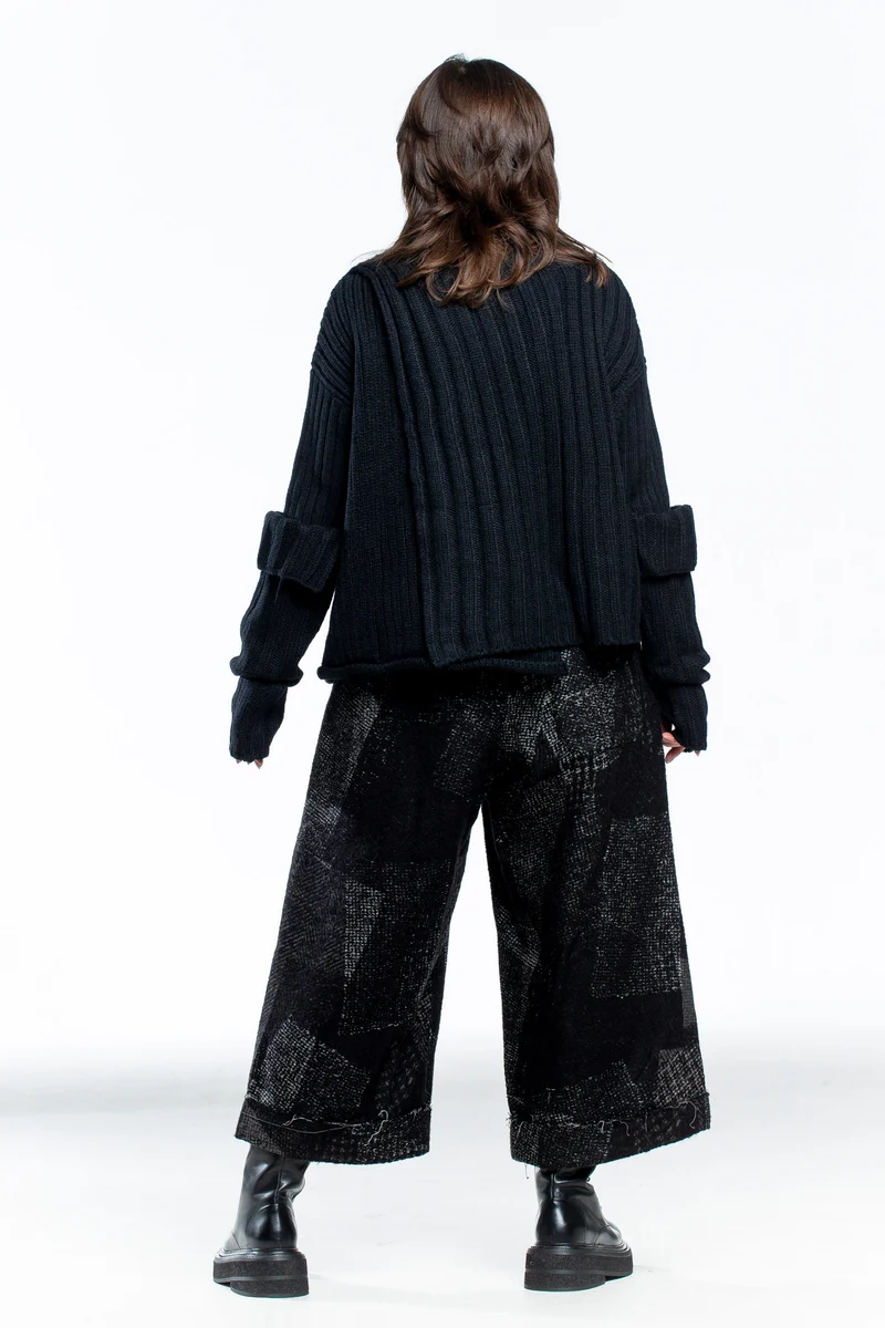 Y's Yohji Yamamoto Damen Hose Weit grau schwarz