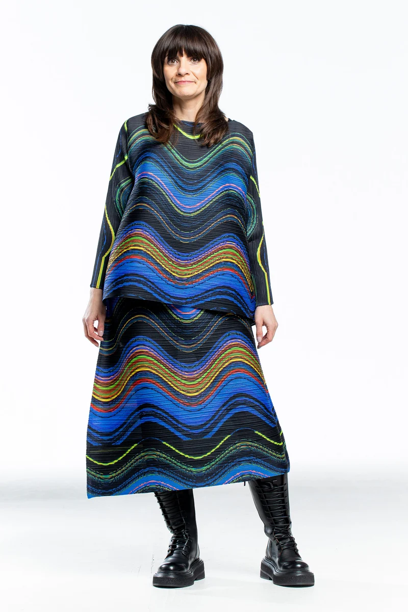 Pleats Please Issey Miyake Damen Plissee Midirock multicolour