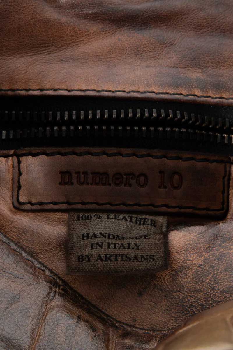 Numero 10 Leder Tasche Vancouver Croc gold braun