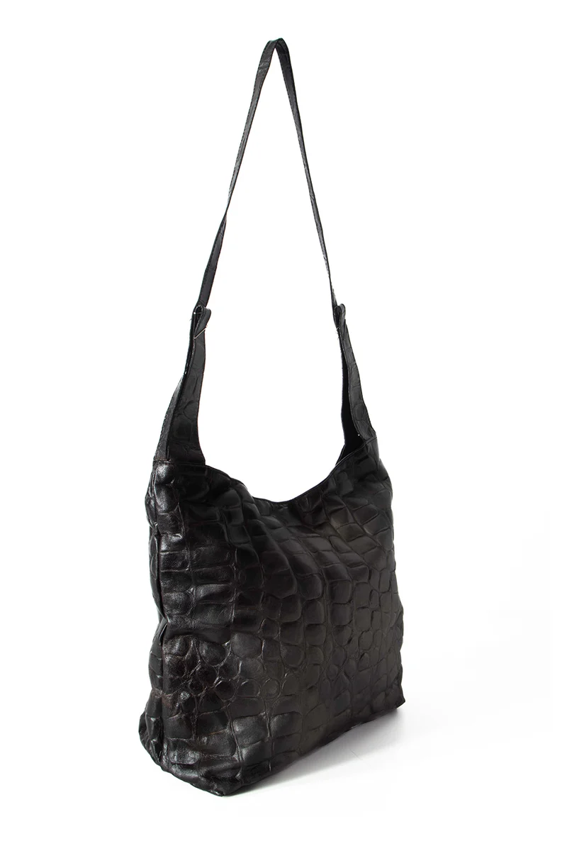 Numero 10 Leder Tasche Vancouver Croc silber schwarz