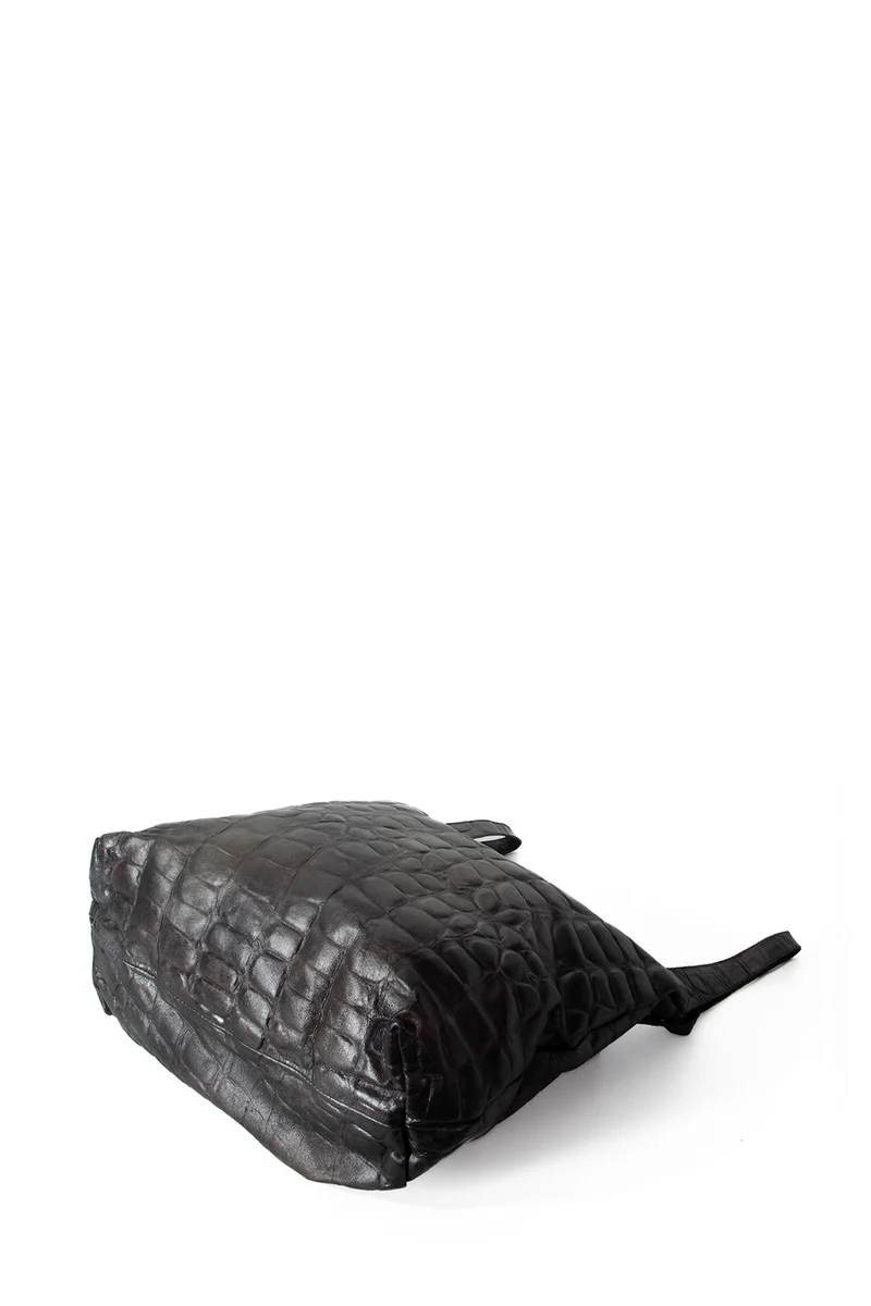 Numero 10 Leder Tasche Vancouver Croc silber schwarz