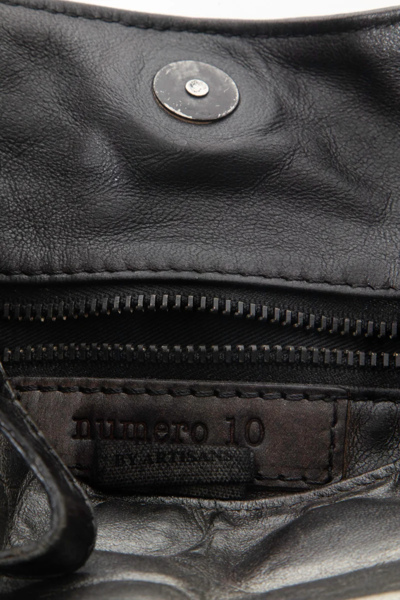 Numero 10 Leder Tasche Vancouver Croc silber schwarz