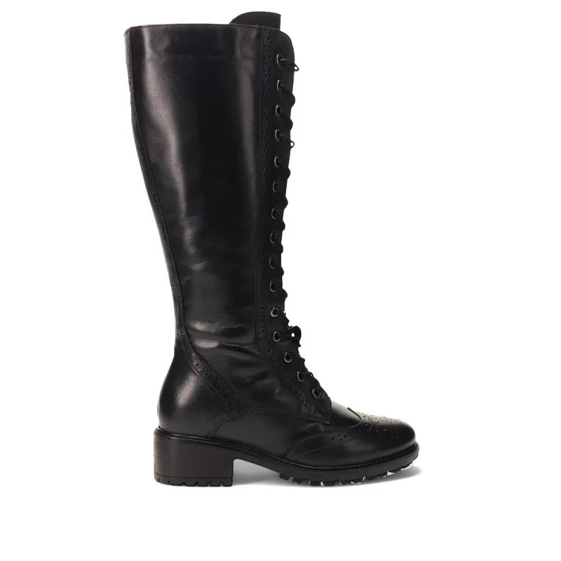 Edina Leather Long Boots - EDINA / 325 861 - Black