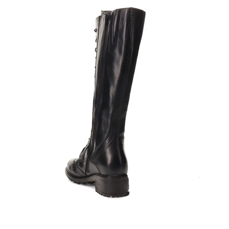 Edina Leather Long Boots - EDINA / 325 861 - Black