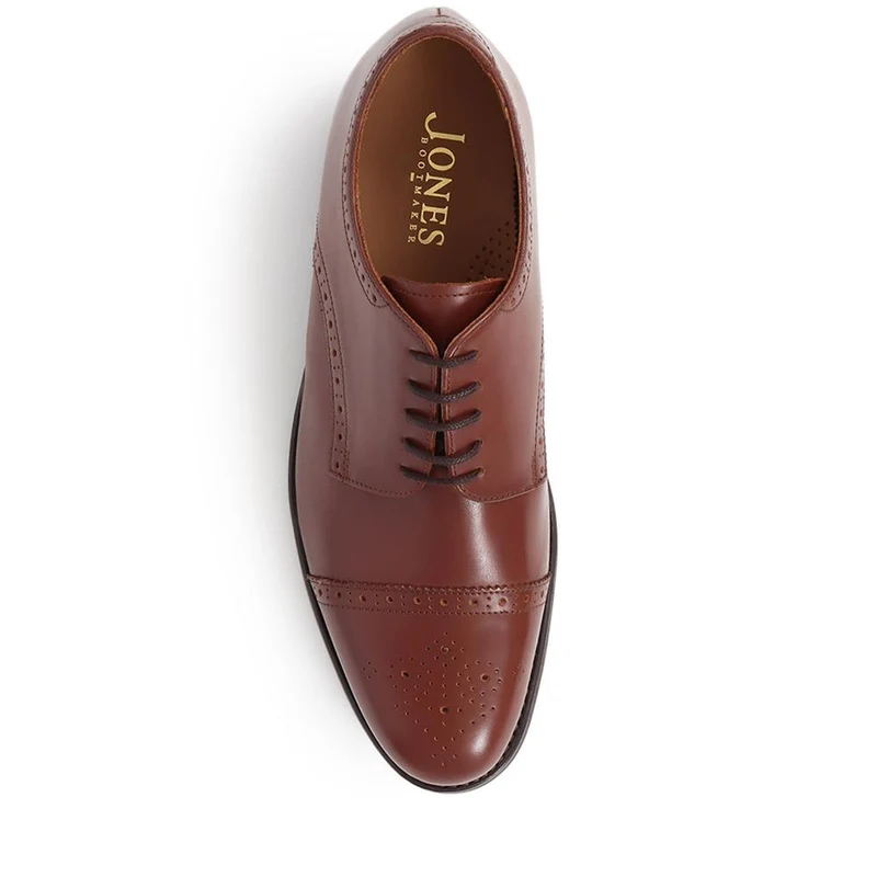Mile End Goodyear Welted Polished Leather Brogues - MILEEND2 / 318 986 - Chestnut