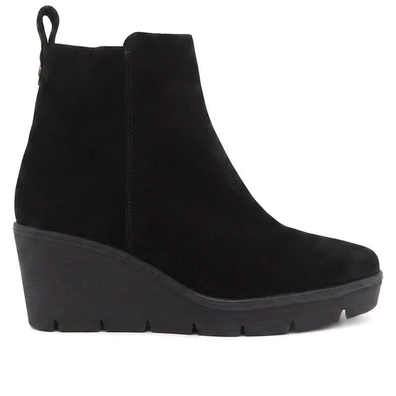 Memento Leather Wedge Heel Ankle Boots - MEMENTO / 329 837