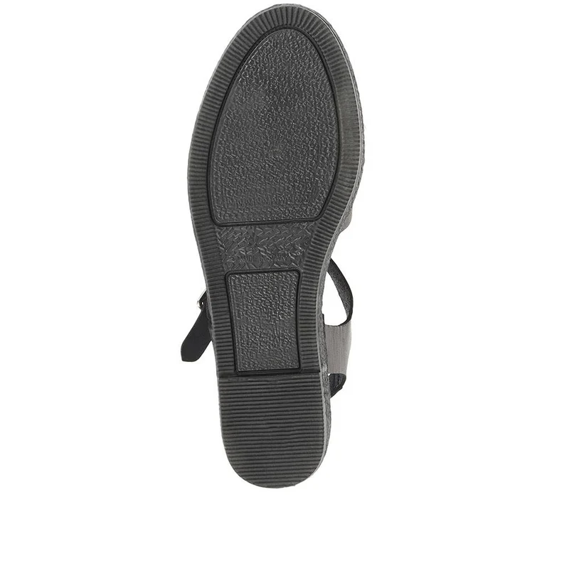 Adelynn Platform Espadrille Sandals - ADELYNN / 322 054 - Black-Black