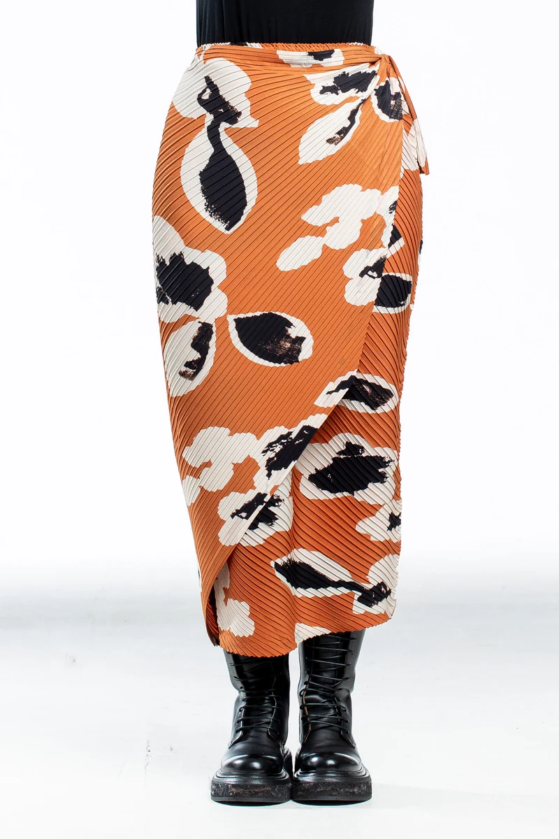 Issey Miyake Damen Wickel Rock VIGOR PLEATS orange multicolor