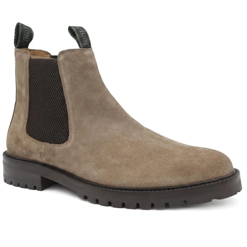 Damone Leather Chelsea Boots - DAMONE / 329 943 - Taupe Suede