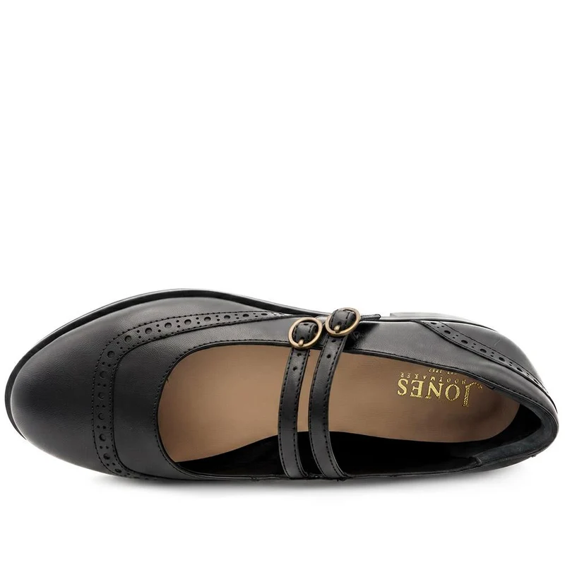Sansa Leather Mary Janes With Brogue Detailing - SANSA / 329 916 - Black