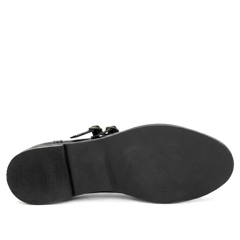 Sansa Leather Mary Janes With Brogue Detailing - SANSA / 329 916 - Black Patent