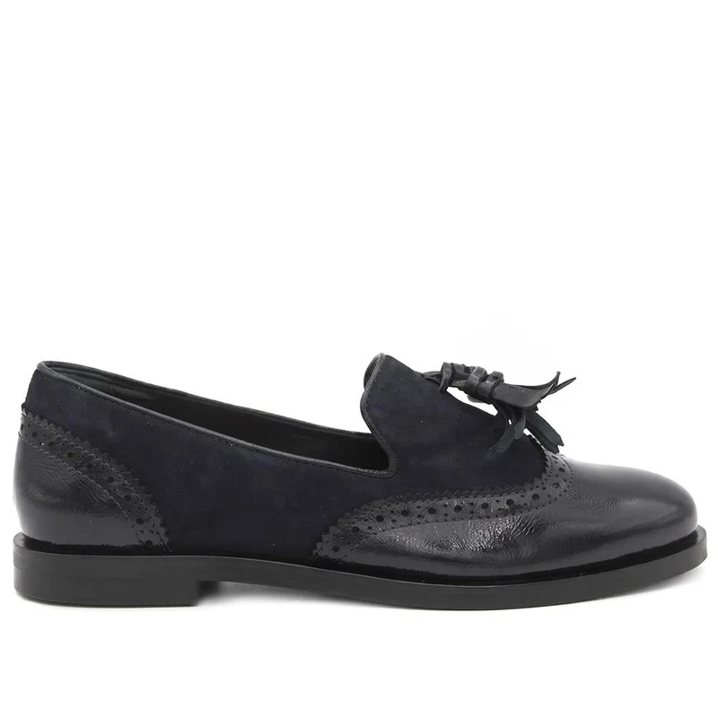 Siri Leather Brogue Detailed Tassel Loafers - SIRI / 329 917