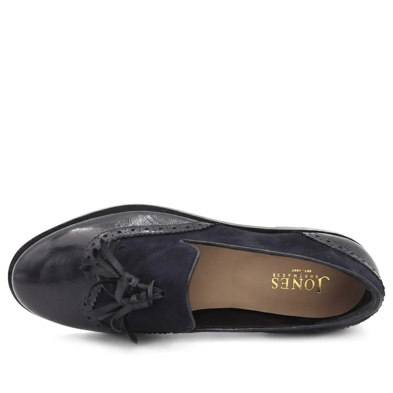 Siri Leather Brogue Detailed Tassel Loafers - SIRI / 329 917 - Navy Patent