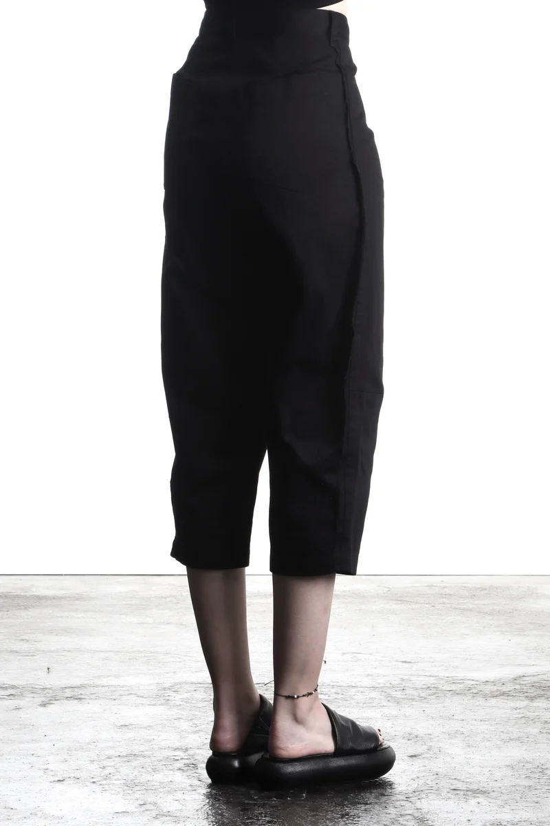 Y´s Yohji Yamamoto Damen 7/8 Hose mit hohem Bund schwarz