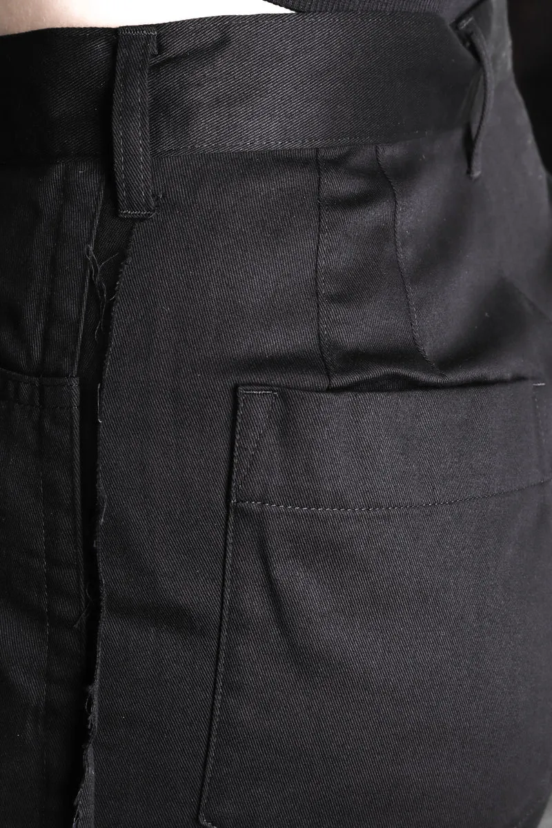 Y´s Yohji Yamamoto Damen 7/8 Hose mit hohem Bund schwarz
