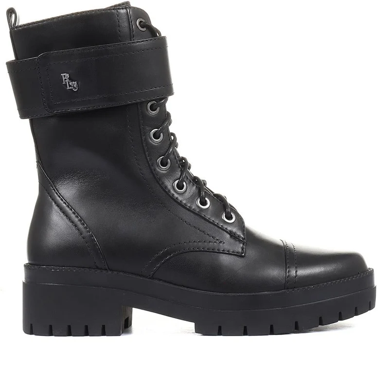 Olga-07 Leather Biker Boots - SINO34500 / 320 491