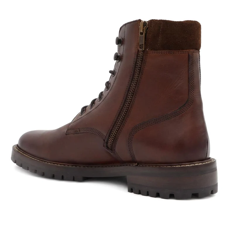 Dalmazio Leather Lace Up Boots - DALMAZIO / 329 956 - Chestnut Leather