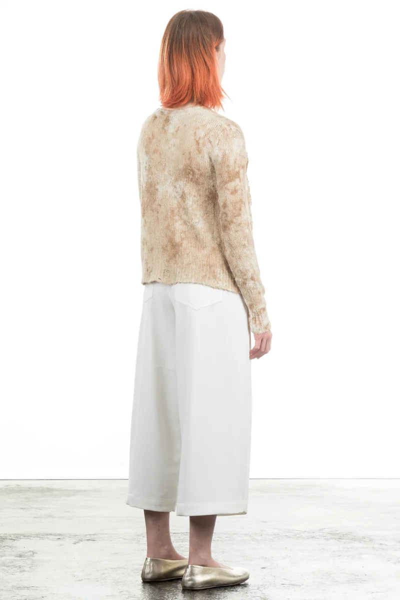 AVANT TOI Damen Cardigan mit Strick-Applikationen beige braun